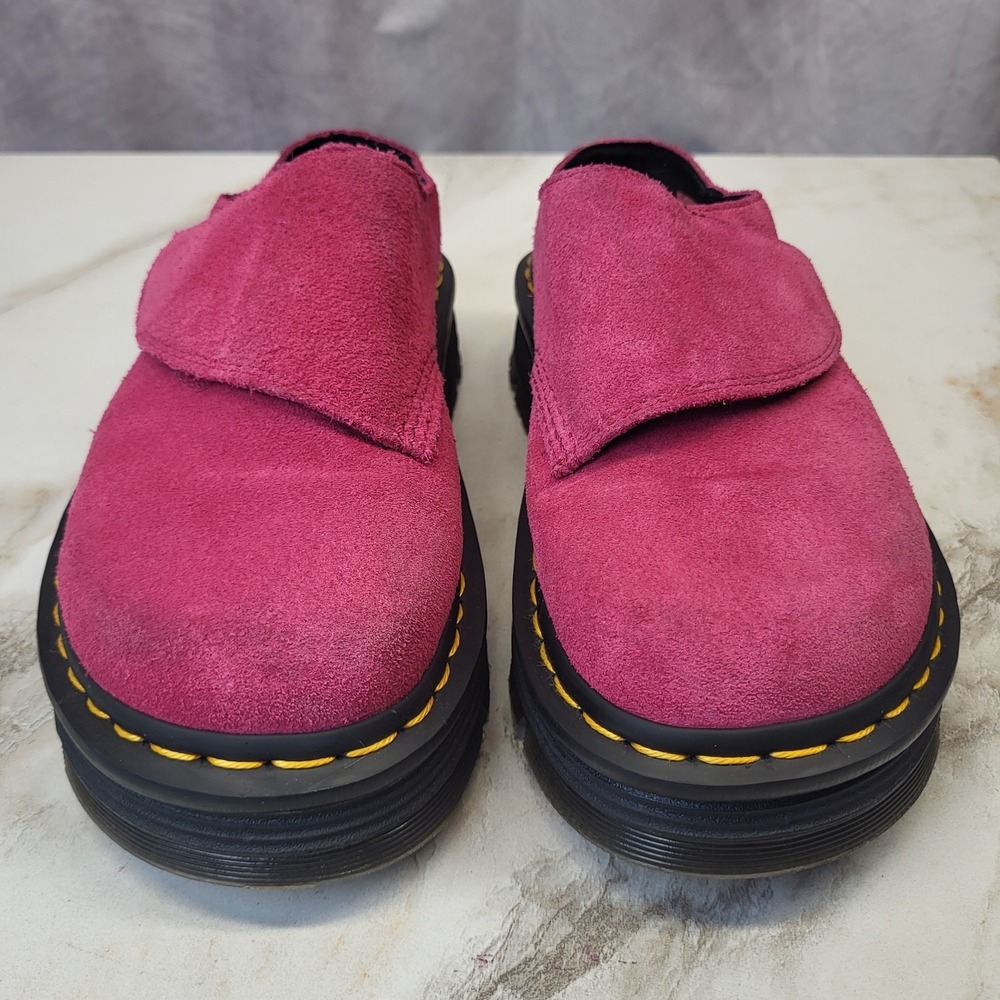 Dr. Martens ZebZag Anywair Clog Slides Fuchsia Pink Suede Size 7 Women's
